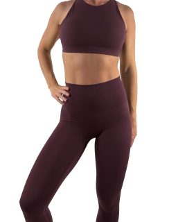 Sportbeha Flowerpower hoog – Bruin/rood