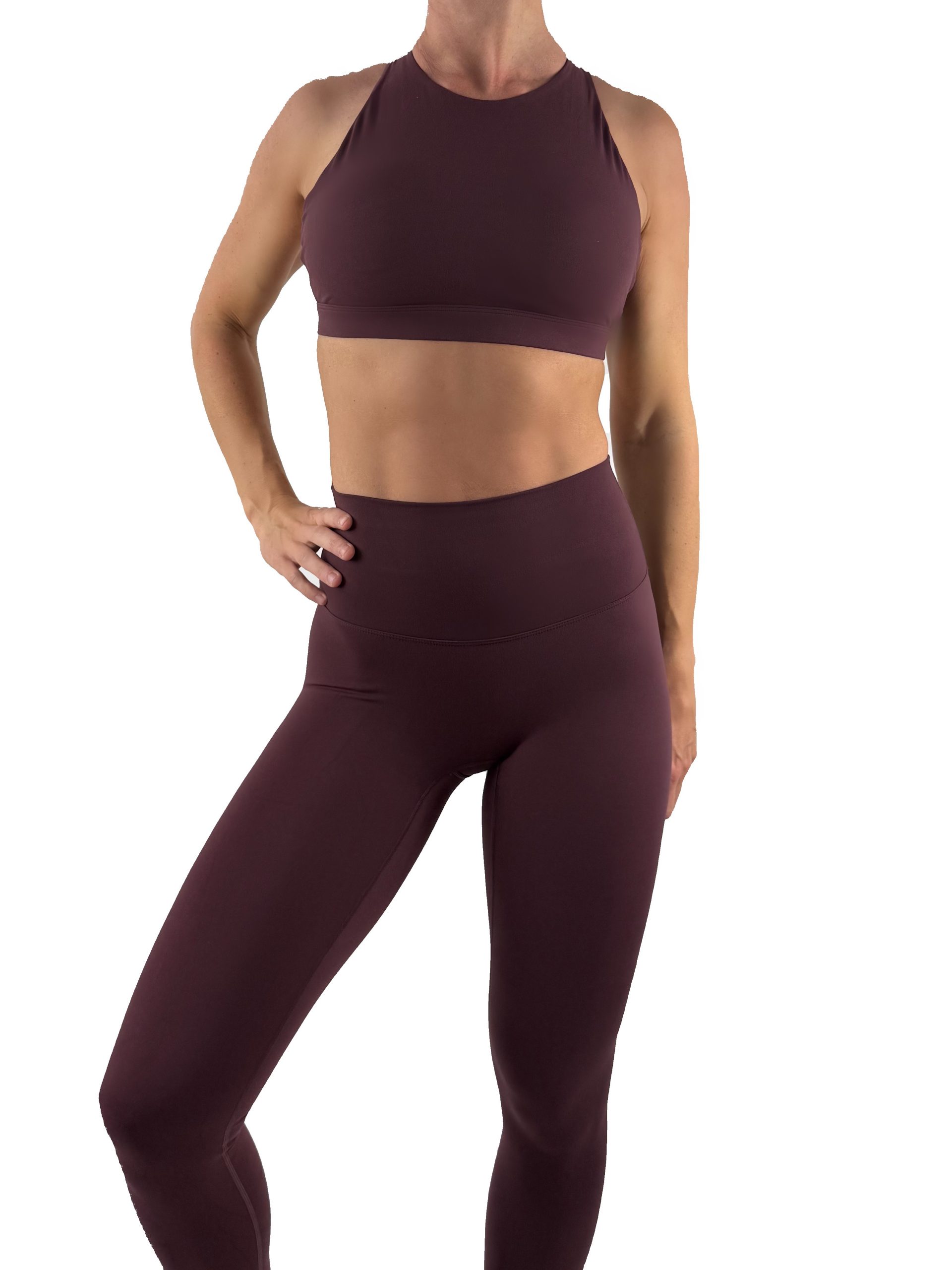 Sportbeha Flowerpower hoog - Bruin/rood