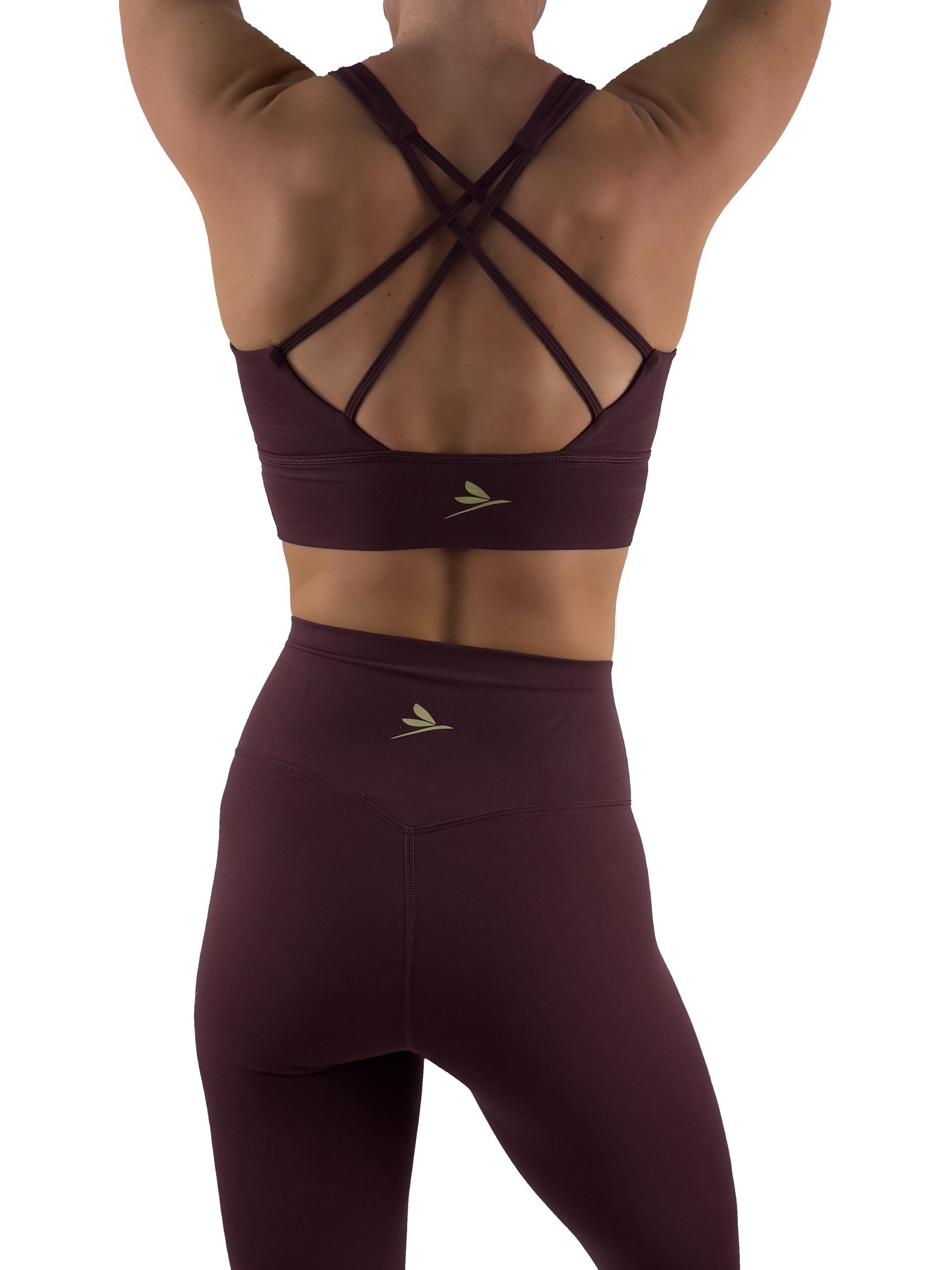 Sportbeha Flowerpower - Bruin/ Rood